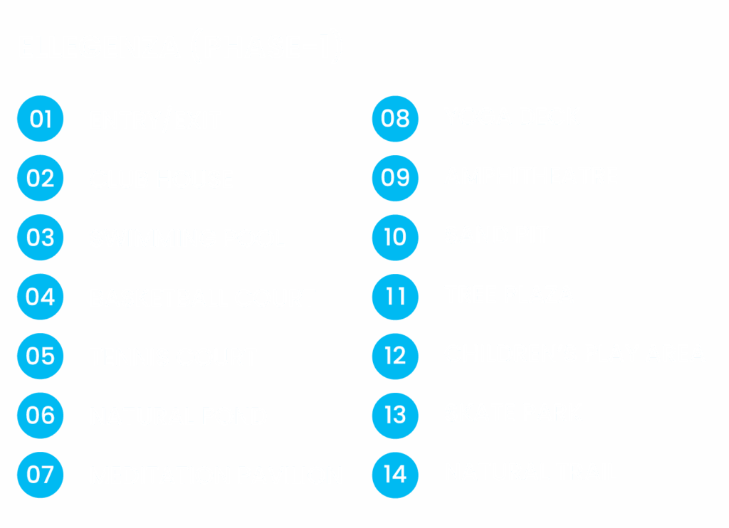 Ellegenza Purple Crest Phase 1 master plan legend